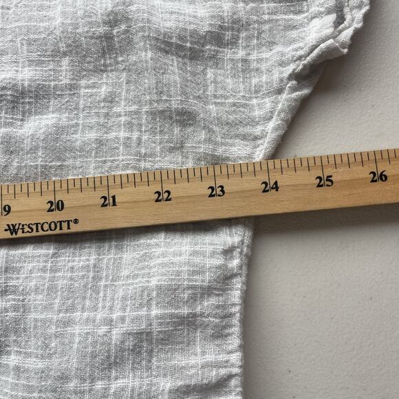 Colette Sz L Linen Top Blouse Short Sleeve Boxy Lagenlook Breathable Scoop Neck - Picture 8 of 12